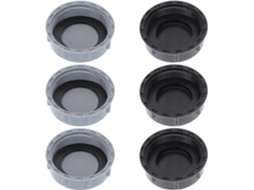 Tampa De Ralo Cozinha 45mm, 6 Peças 3 Pretas, 3 Cinzas, Tampas De Plástico Duráveis, Rosca Padrão, Controle De Odores E