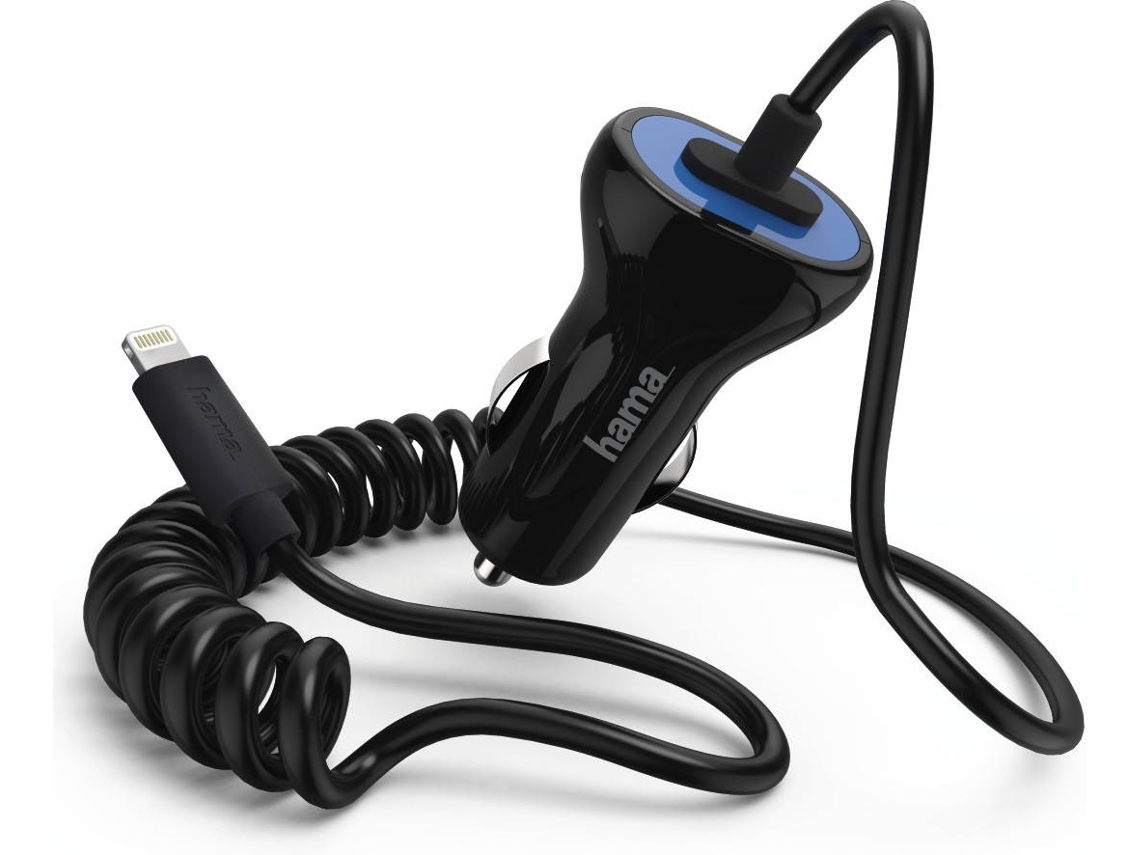 Carregador Auto HAMA 173634 Lightning Preto, Azul