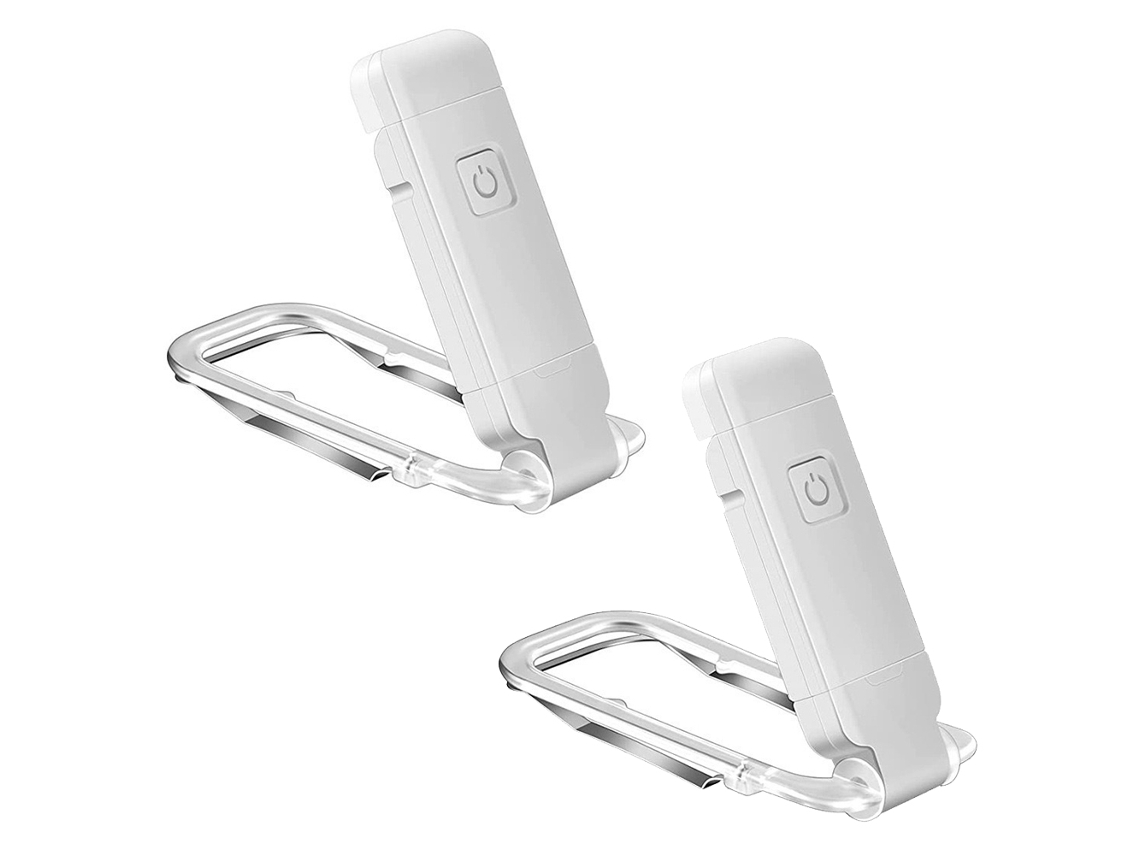 Luminária De Leitura Led, 2 Unidades, Recarregável, Intensidade Regulável, Usb, Clipe, Para Estudo, Cabeceira, Trabalho, Artesanato Ou Viagens