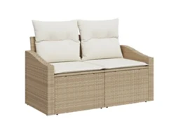 Conjunto 6 Conjunto De Sofá De Jardim Vidaxl Bege Vime Pe (55 X 55 X 37 Cm)