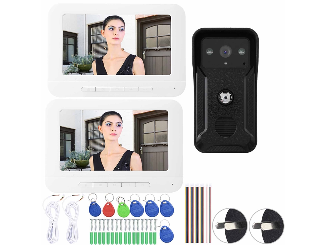 Campainha Intercomunicador De Vídeo Lcd A Cores De 7 Polegadas, Um Para Dois (visão Noturna E Resistente À Chuva)