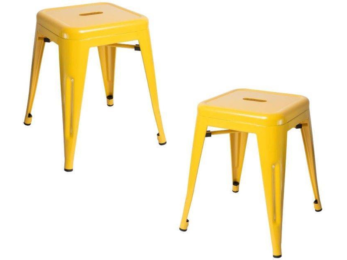 Pack 2 Bancos Torix Pequenos 45 Cm - Amarelo