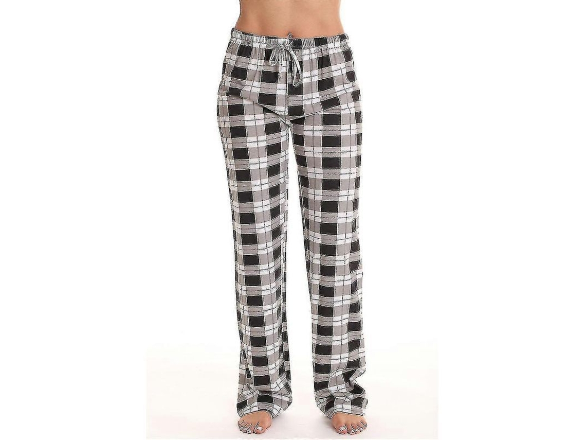 2026 pantalones de Pijama para Mujer Con Bolsillos Suaves de Franela de Cuadros