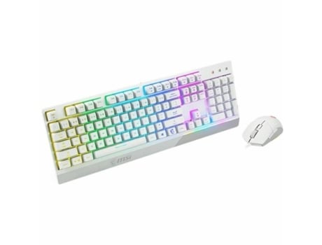 Teclado e Rato para Vídeojogos MSI Vigor GK30 Branco AZERTY