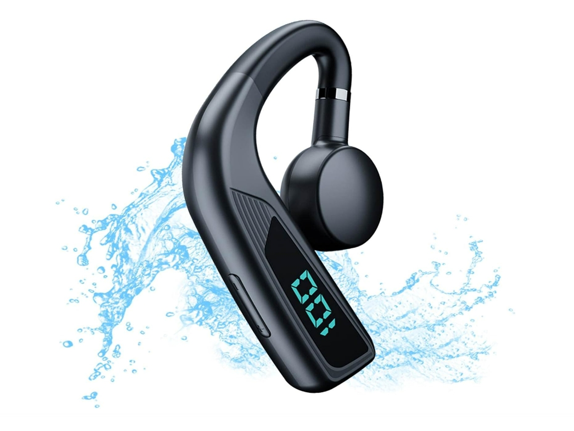 Fones Sem Fio Bluetooth 5.3, Tela LED, Áudio Estéreo, 60h Reprodução, Microfone, Tipo C, Para Esporte Preto JIAPEI
