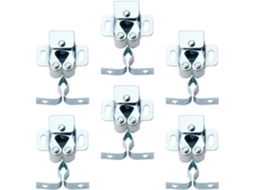 Conjunto De 6 Fechos Esfera Metálicos Com Mola Para Portas Armários E Gabinetes, Cor Prata