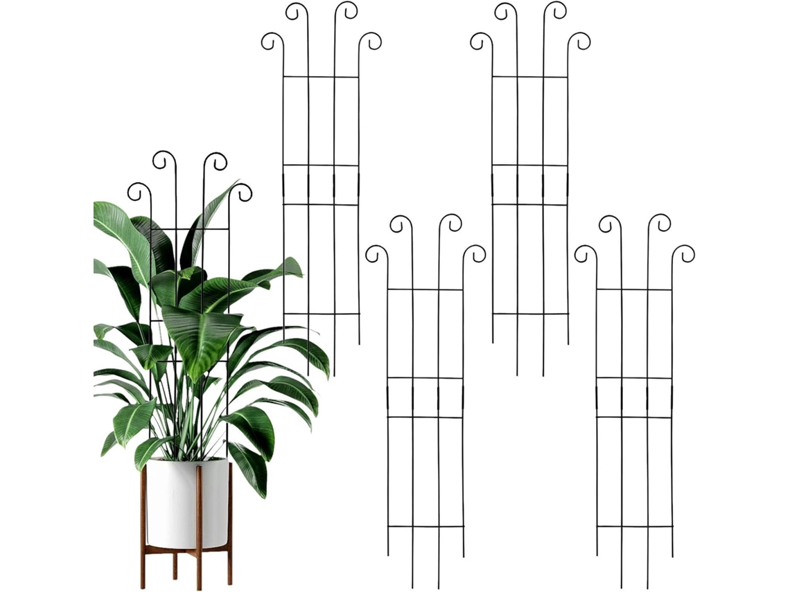 Treliça Externa para Plantas Trepadeiras 4 Suportes Decorativos Ajustáveis, 81 Cm de Altura Suporte para Plantas CHABERLU