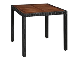 Maison Exclusive - 5 Pcs Conjunto Jantar Exterior Vime Pe E Madeira Acácia Preto