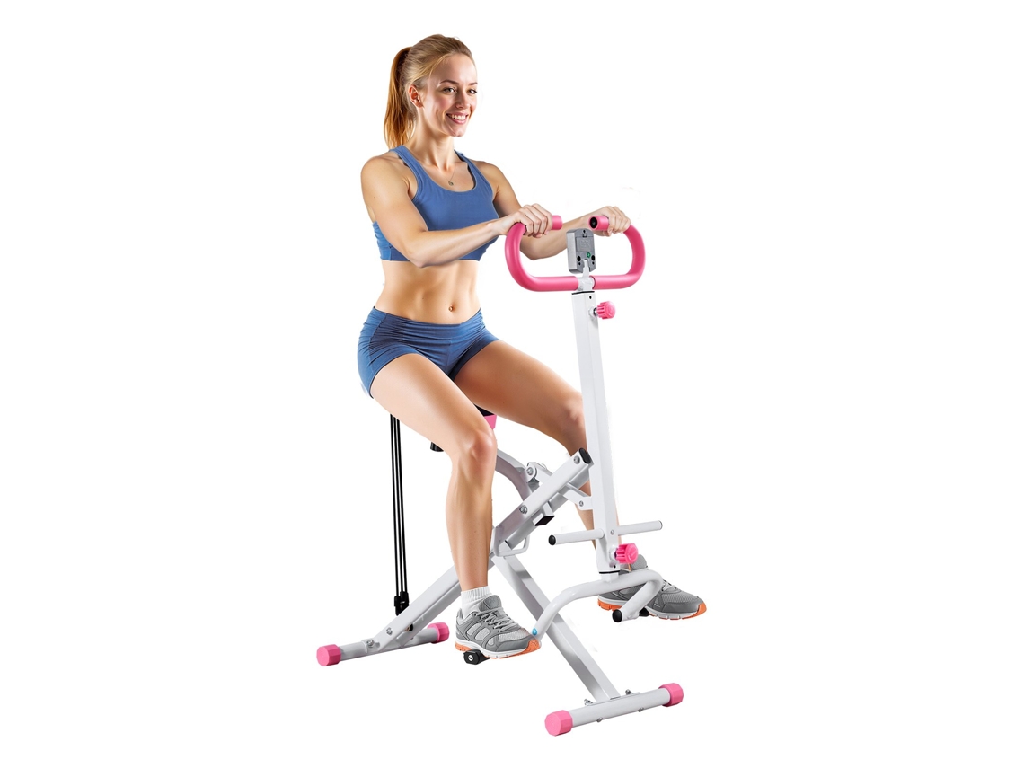 Máquina De Agachamento Para Glúteos Com 3 Faixas De Resistência, Branco E Rosa Vevor