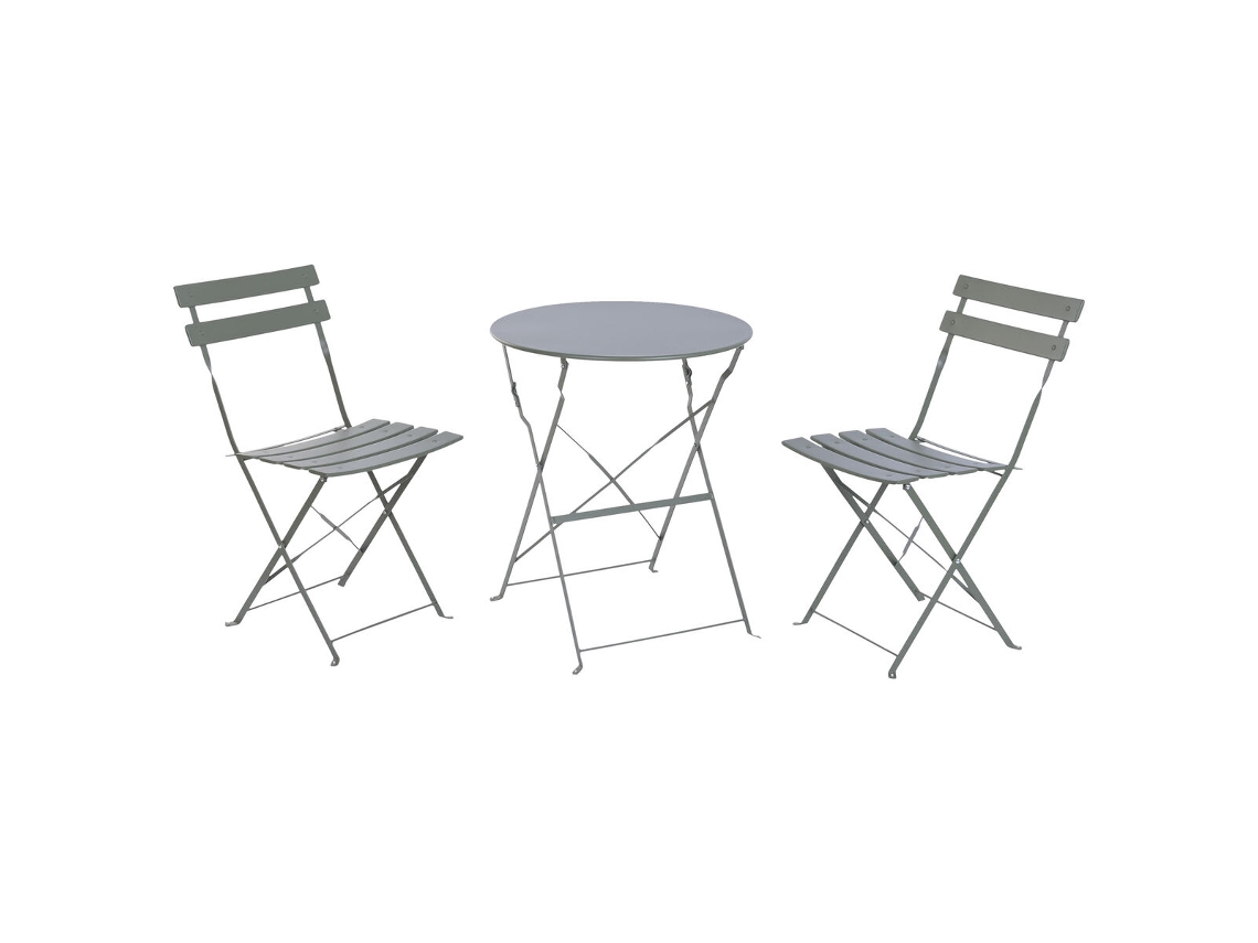 Conjunto De Mesa Com 2 Cadeiras Home Esprit Verde Metal 60 X 60 X 71 Cm