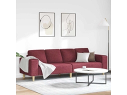 Vidaxl Sofá De Sala De Estar Vinho Vermelho 250 X 77 X 76 Cm Poliéster