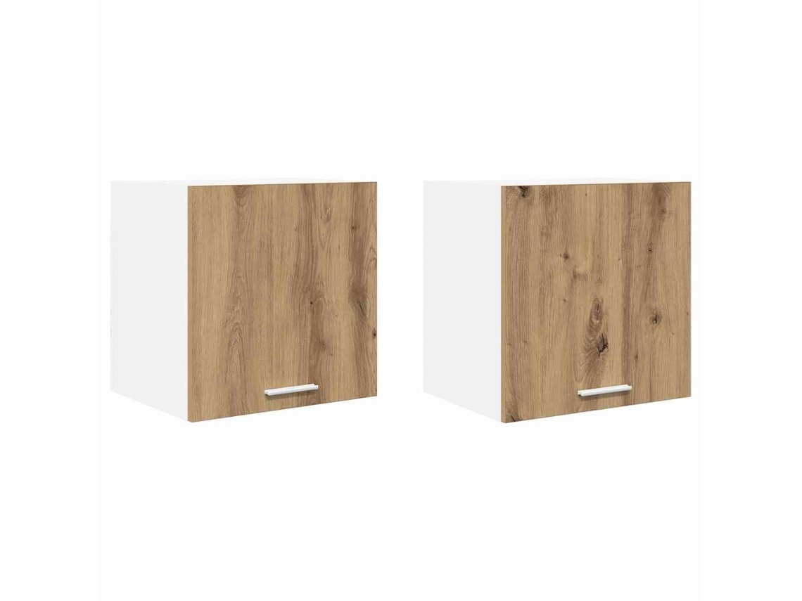 Conjunto Armário Suspenso com Porta 2 Peças Carvalho Artesanal e Branco MAISON EXCLUSIVE