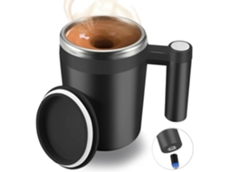 Caneca Automexida, Caneca De Café Magnética Automática Recarregável Com 2 Barras De Mistura, À Prova D'água E Automática (preta)
