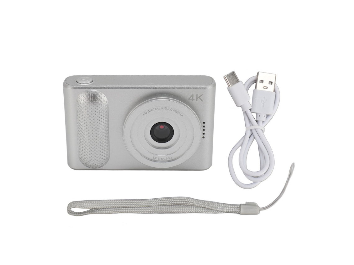 Câmera Digital 4k 48mp Zoom Digital 16x Autofoco Compacta Micro Slr Portátil Com Tela Tft De 2.4 Polegadas Para Viagens E Vlogging Prata