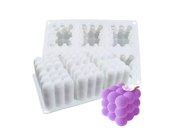 Molde de Silicone para Velas 3d de Bolhas com 6 Cavidades LAXISCREED