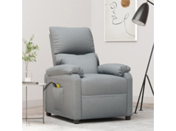 Vidaxl Poltrona De Massagens Elétrica Tecido Cinzento-claro