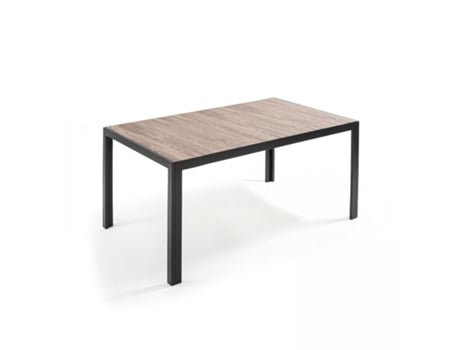Mesa de Jardim em Alumínio e Cerâmica Efeito Madeira (146 x 100 x 74,5 cm)