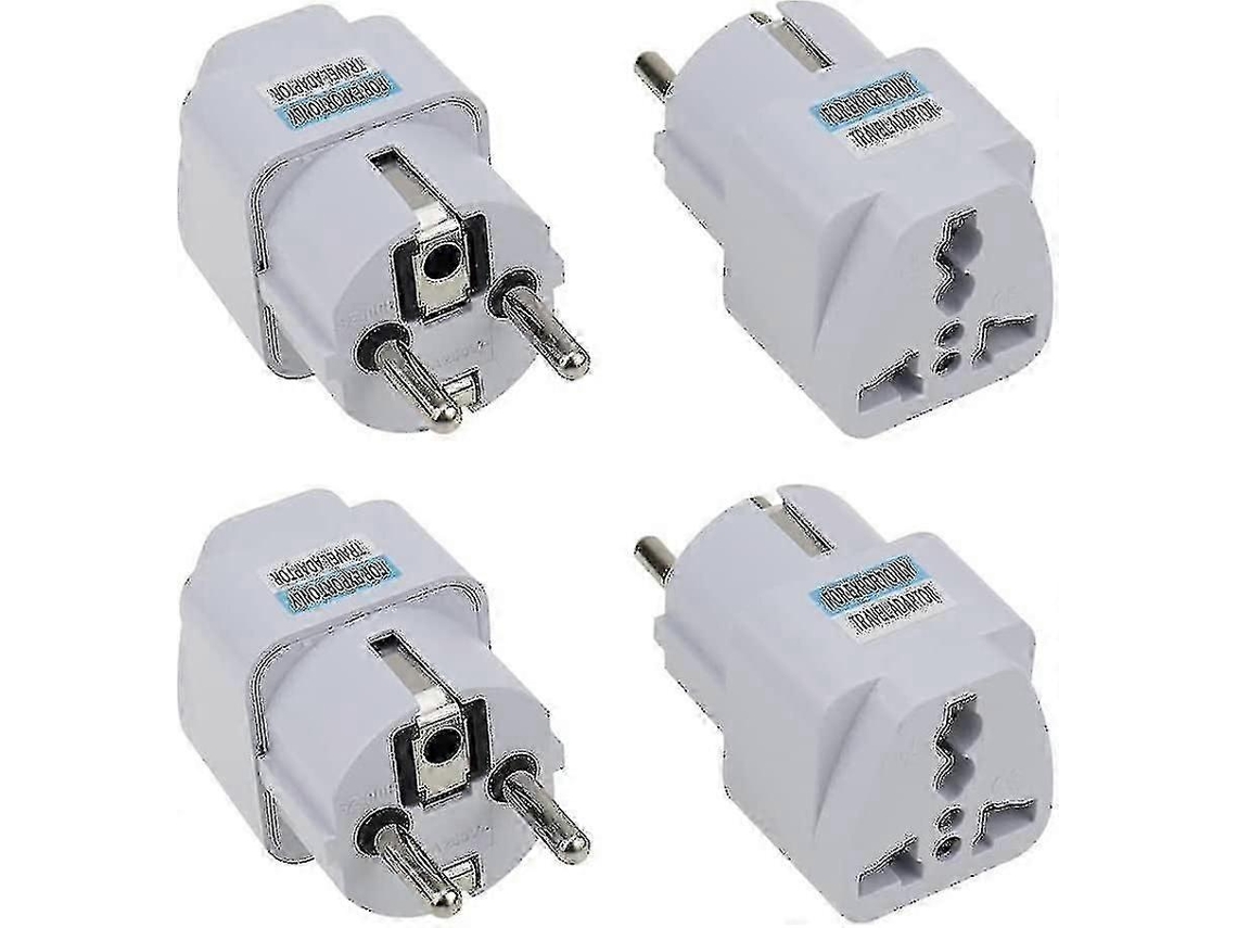 Adaptador De Tomada Universal Para Viagem França/europa Com Certificação Internacional Ce Branco Hengjian