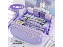 Estojo Prismático de Grande Capacidade, Design Multifuncional, Tecido de Alta Qualidade. MDUG (roxo)