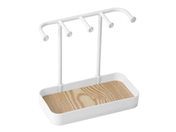 Suporte De Joias De Mesa Economiza Espaço Pp Multifuncional Organizador De Joias Rack Para Brinco Colar Pulseiras Branco