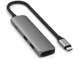 Hub SATECHI Usb-C Slim Multiportas (4 em 1 - Cinzento)