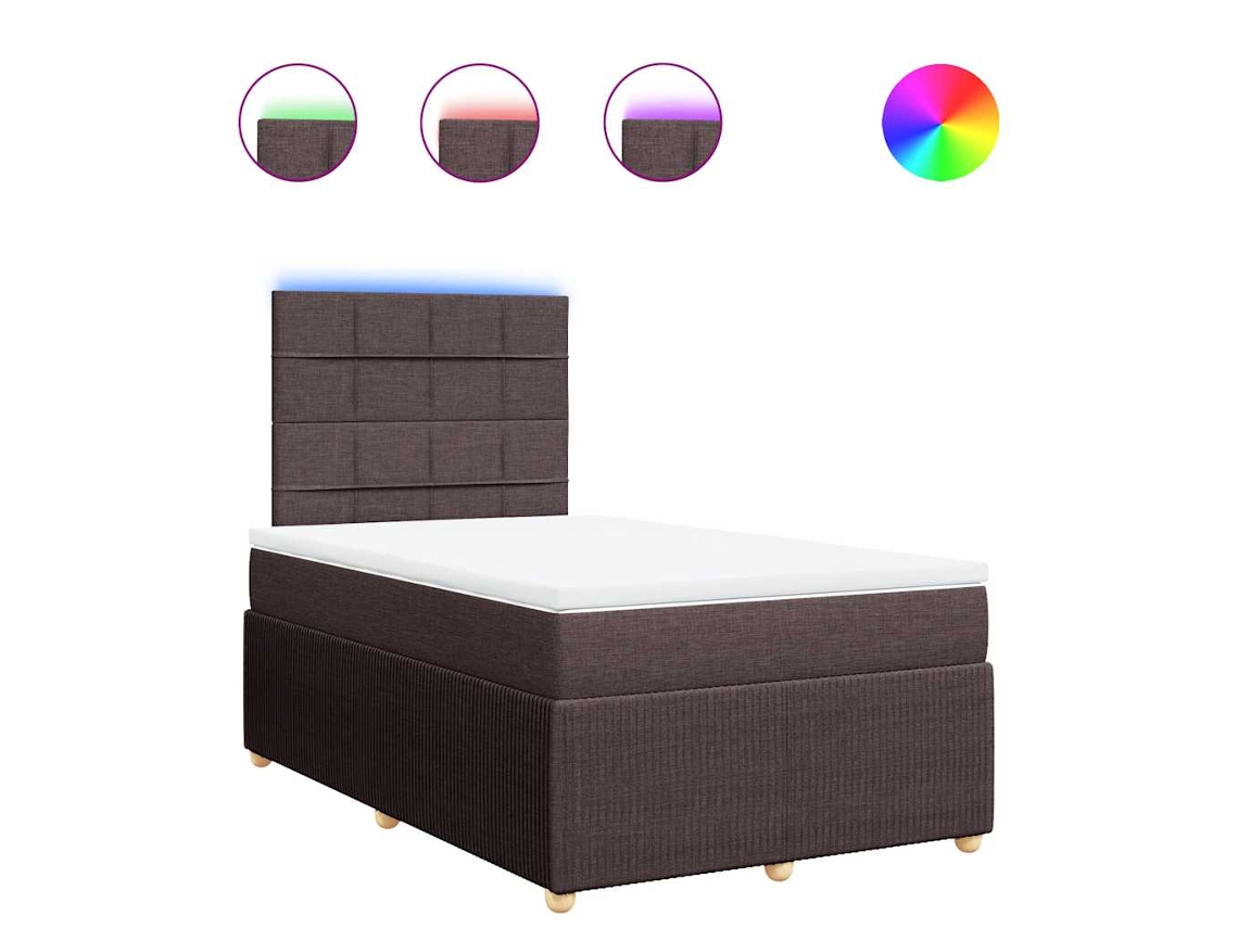 Cama Boxspring com Colchão 120x190 cm Tecido Castanho Escuro MAISON EXCLUSIVE