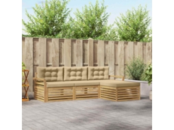 Vidaxl Conjunto De Sofás Para Exterior 4 Unid. Branco E Bege