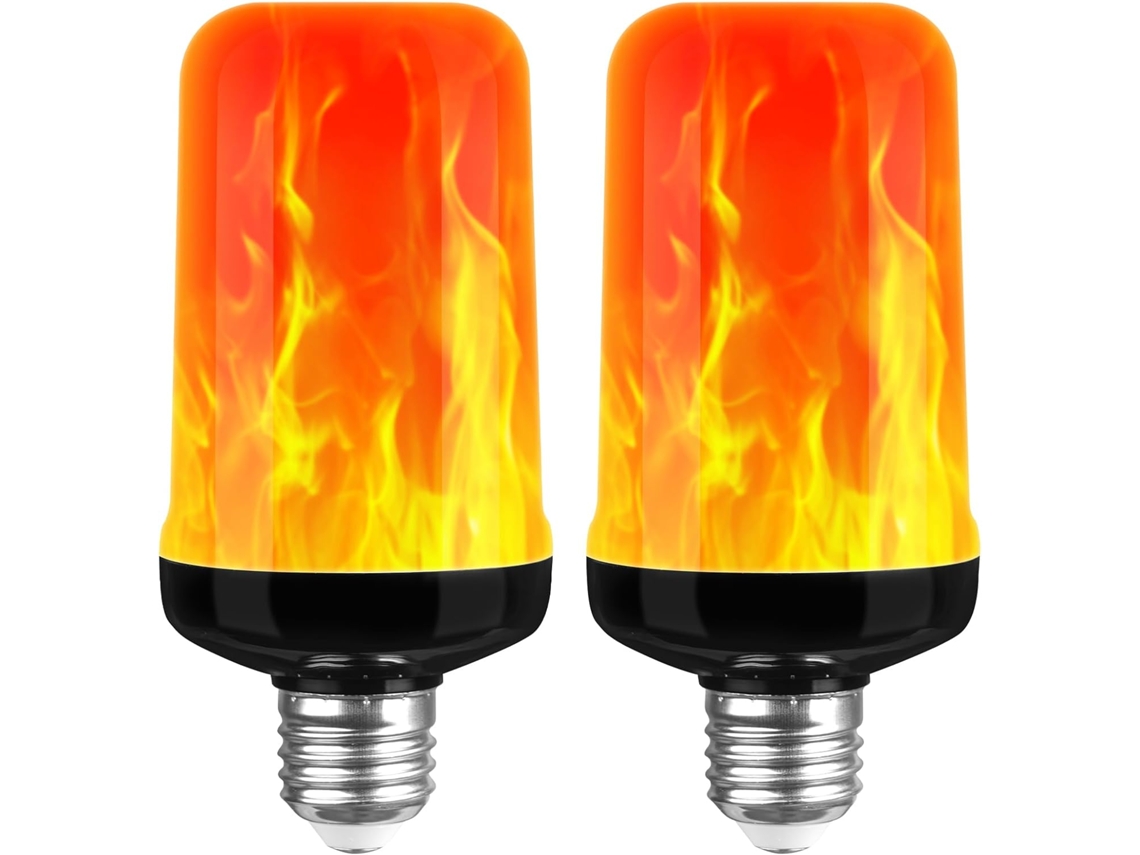 2 Lâmpadas Chama Led 5w E27 3 Modos P Interior Exterior Jardim Bar Halloween Natal ZYBLSSBB