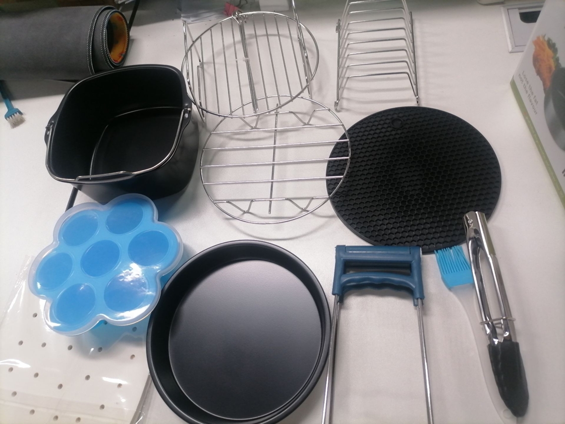 Laxiscreed Conjunto De Acessórios Para Fritadeira De Ar 7 Polegadas, Seguro Para Lava-louças