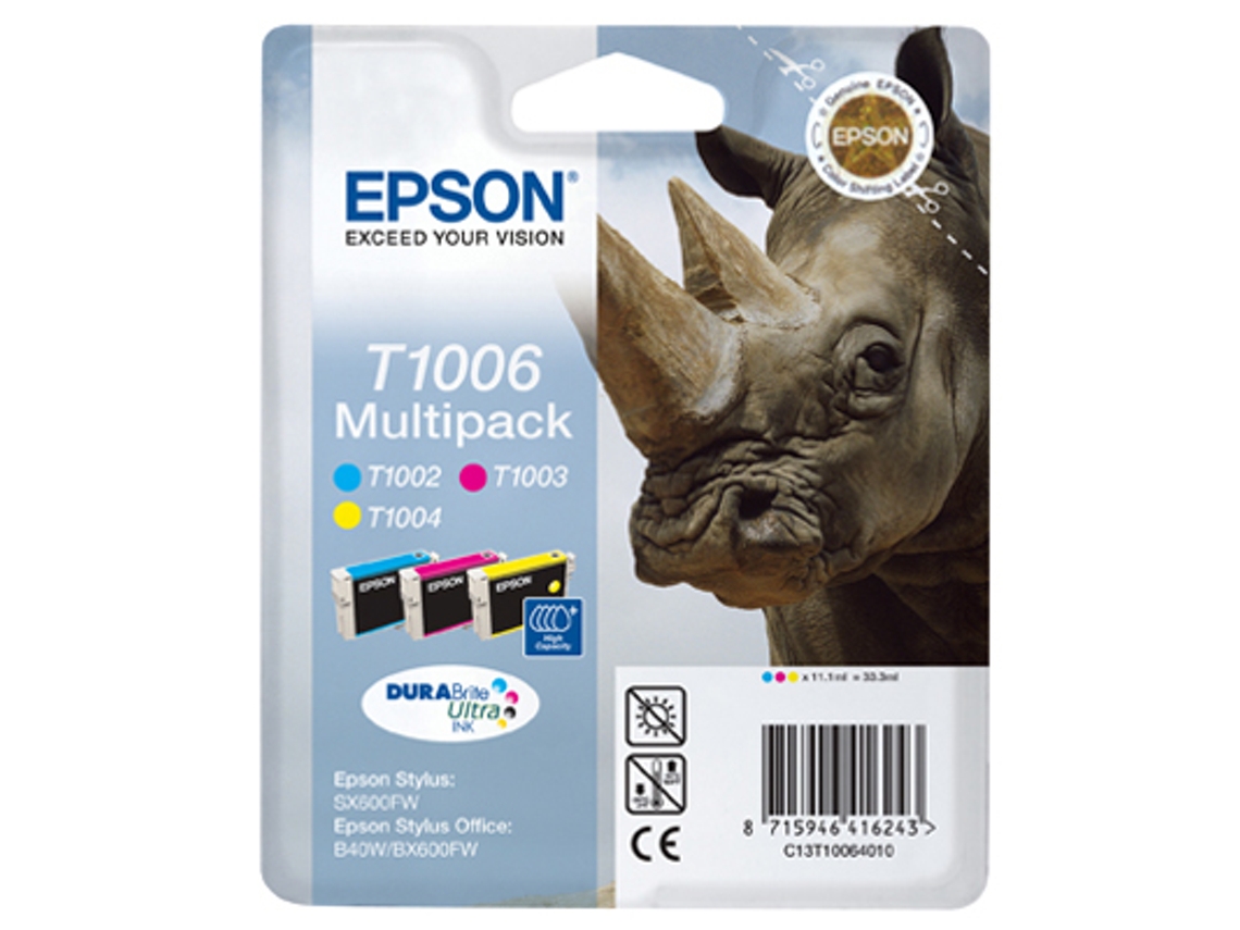 Tinteiro EPSON T1006 DURABrite Ultra Ink - C13T10064010 Ciano, Magenta, Amarelo