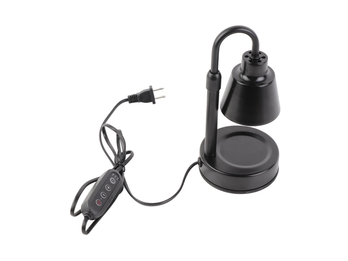 2026 lâmpada Aquecedora de Velas Regulável com Temporizador e Altura Ajustável, Decorativa Retrô para Derreter Cera com 2 Lâmpadas, Plug Eua, Preto
