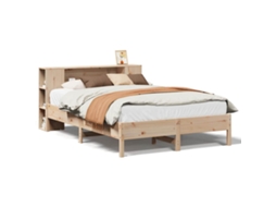 Cama com Estante Sem Colchão 135x190 Cm Pinho Maciço MAISON EXCLUSIVE