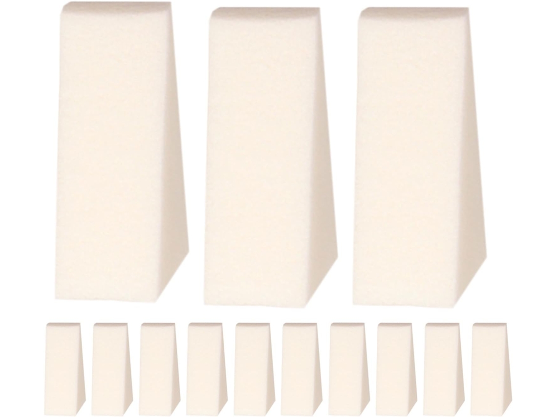 20 esponjas brancas com efeito degradável, resistentes e absorventes.