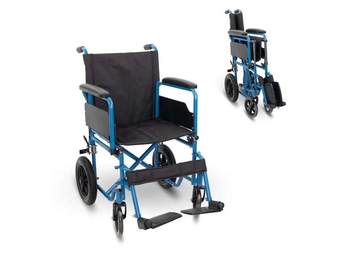 Cadeira de Rodas Dobrável MOBICLINIC Marsella (Rodas Pequenas - 46 cm - Azul)