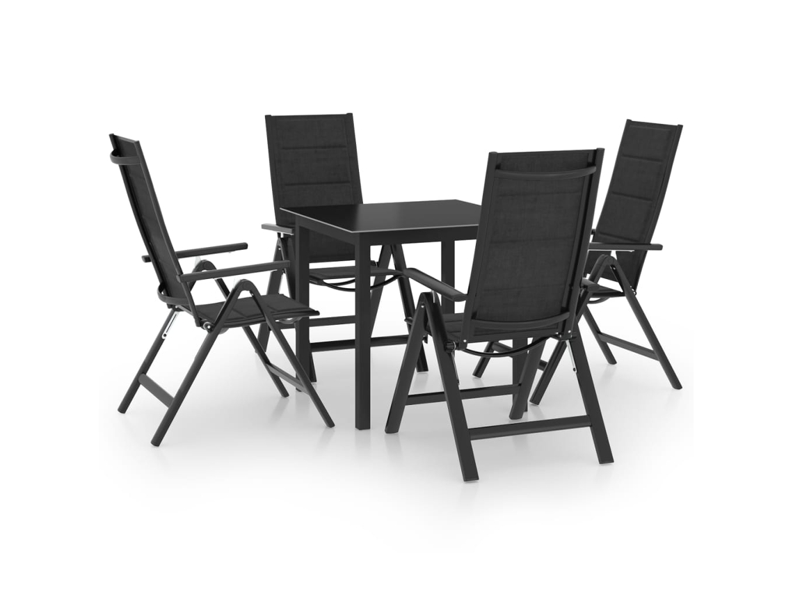 Vidaxl 5 Pcs Conjunto De Jantar Para Jardim Alumínio Antracite