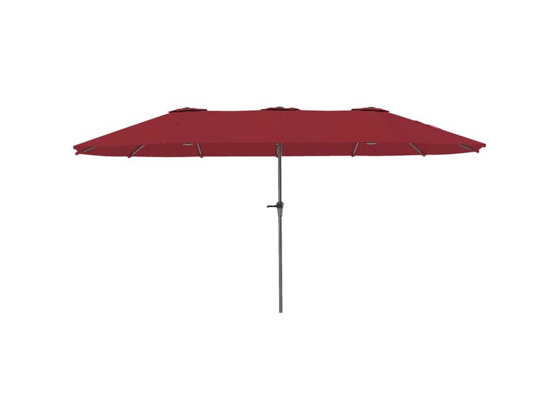 Guarda sol retangular duplo 4x2,2x2,3 m, manivela, vermelho vinho ORBITRA COMMERCE