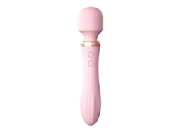 Máquina De Masaje Para Mujer De Doble Cabeza 10 Frecuencias Vibración Usb Recargable Rosa