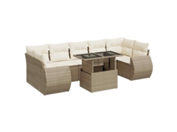 Garden Sofa Set, Garden Sofa Sets Vidaxl Bege Rattan / Vime (n/a)