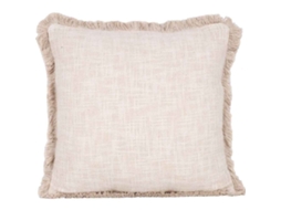 Almofada 45x45cm Lisa Cru Com Franjas