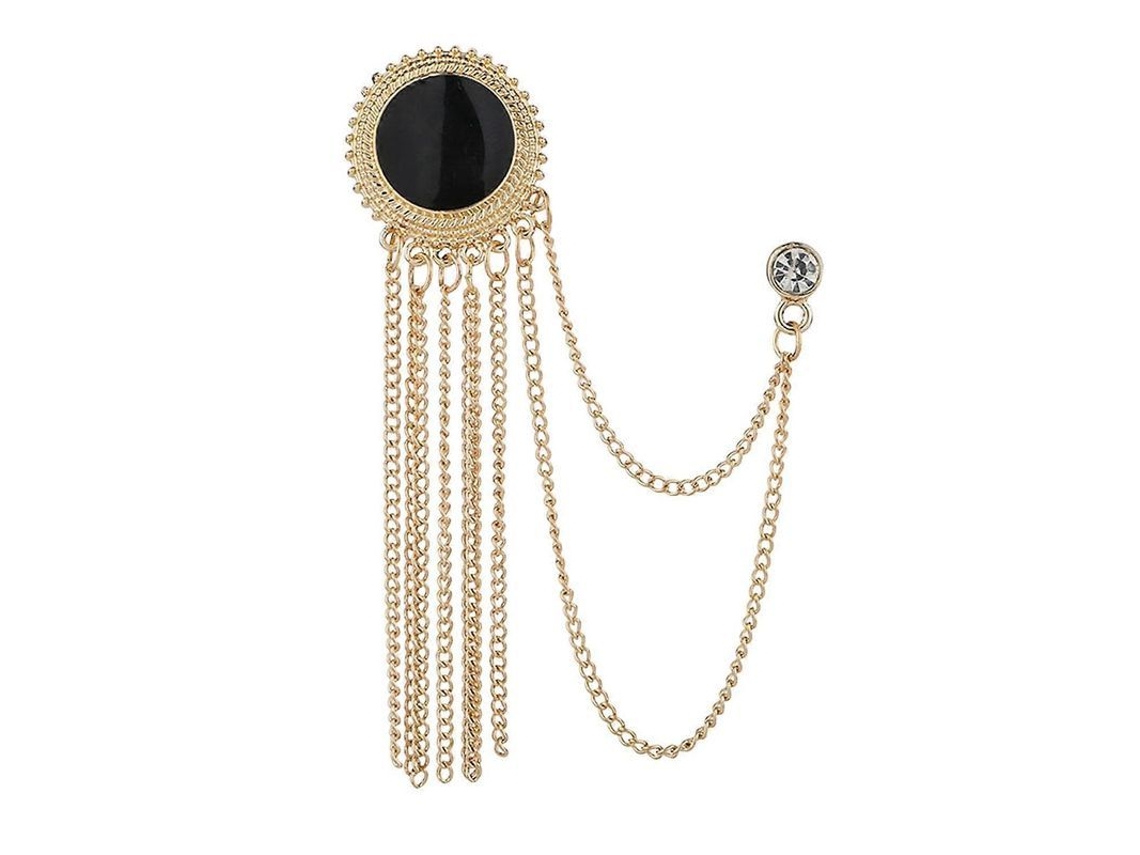 2026 broche Estilo Preppy Vintage Marino Con Cadena Borla Piedras Rhinestone Antideslizante para Gorros Y Bolsos