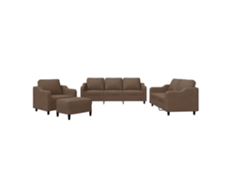 Conjunto de Sofás MAISON EXCLUSIVE (4 peças, castanho) tecido