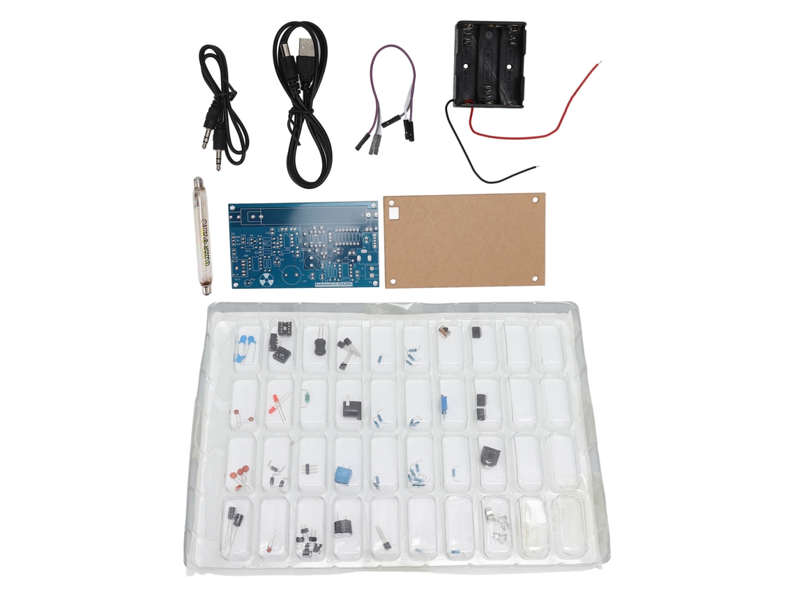Kit Diy Contador Geiger Detector de Radiação Nuclear com Tubo Sensível e Componentes S/MARCA