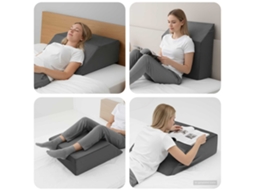 Vidaxl Travesseiro Para As Pernas Cinzeto 63 X 52 X 19 Cm Espuma Pu