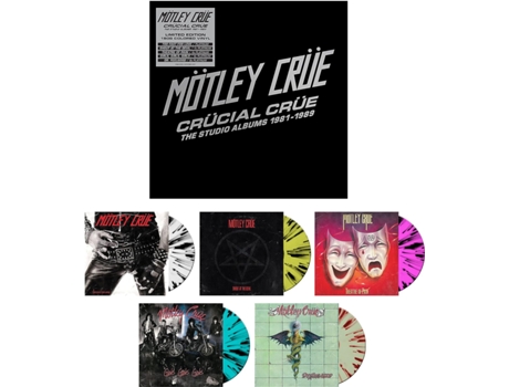 Mötley Crüe Crücial Crüe The Studio Albums 1981-1989 5Lp Vinil Colorido 180 Gramas Box Set Edição Limitada BMG