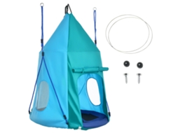 Balanço infantil ajustável para jardim, com encosto e proteção, aço e PP, 128x155x157 cm, verde ZENCORE SERVICES