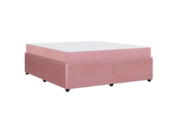 Conjunto 1 Cama Moderna Vidaxl Rosa Tecido (180 X 200 Cm)