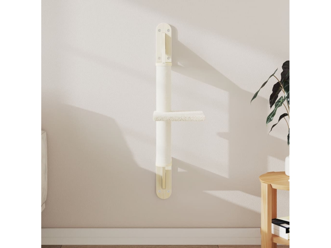 Vidaxl Árvore De Parede C/ Poste Arranhador 85,5 Cm Creme