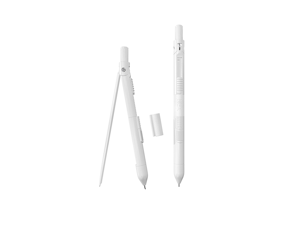 Bússola Profissional Nbx com Lápis Mecânico Ferramentas de Desenho de Geometria Matemática com 10 Unidades de 0,7 Mm Materiais de Papelaria Branco