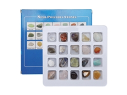 Kit De Coleção De Rochas Profissional Para Crianças 20 Peças Ciência Educacional Mineral