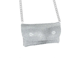 Bolsa clutch feminina para casamento, bolsa de luxo para baile de formatura, bolsa Lalamoli prateada